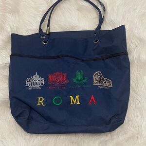 Roma Italy Embroidered Tote Bag